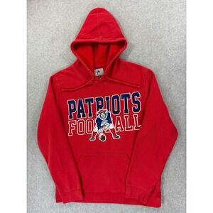 New England Patriots Vintage Logo Stadium Hoodie Sweatshirt (Men's Medium) Red